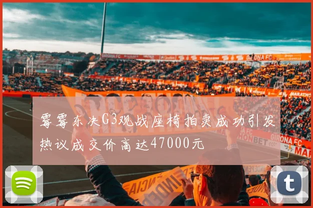 霉霉东决G3观战座椅拍卖成功引发热议成交价高达47000元
